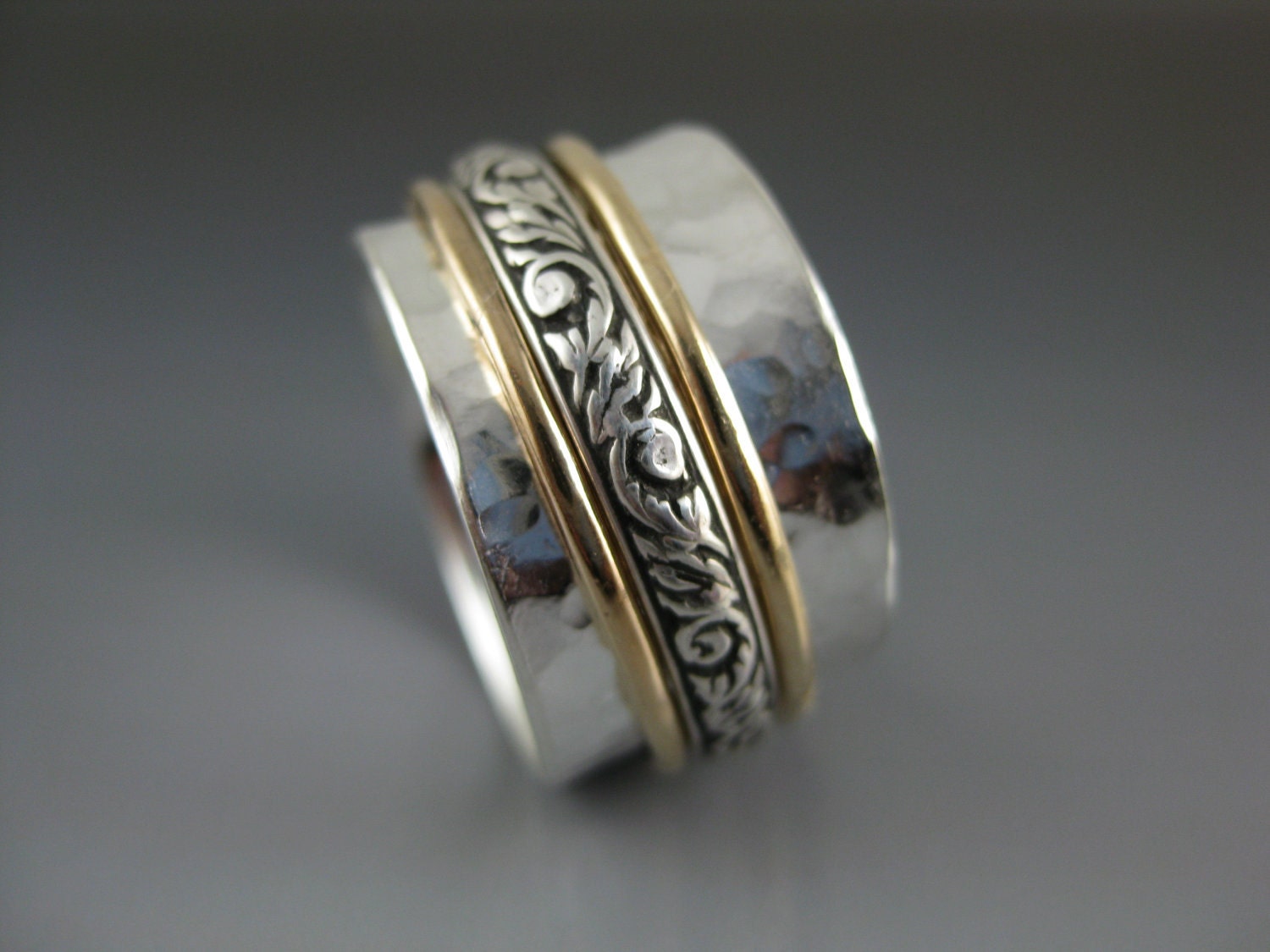 Triple Mixed Metal Spinner Ring