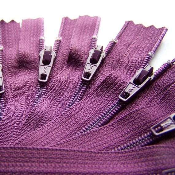 Tiny Zippers 3 Inch Eggplant Purple YKK Zippers Color 265 by zipit
