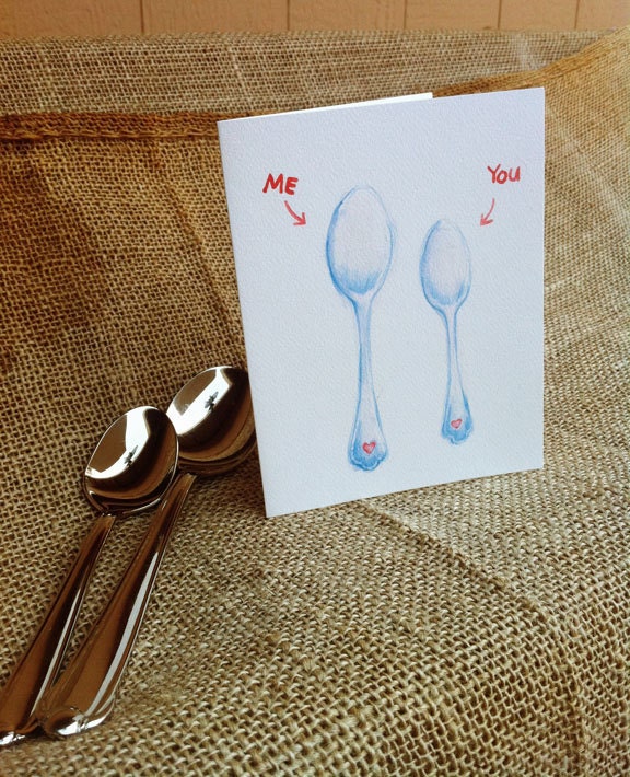 Let's Spoon - Greeting Card perfect for celebrating an anniversary, Valentine's Day, Love