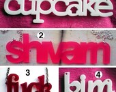 Custom Acrylic Nameplate Necklace - 4 Fonts - 18 Colors
