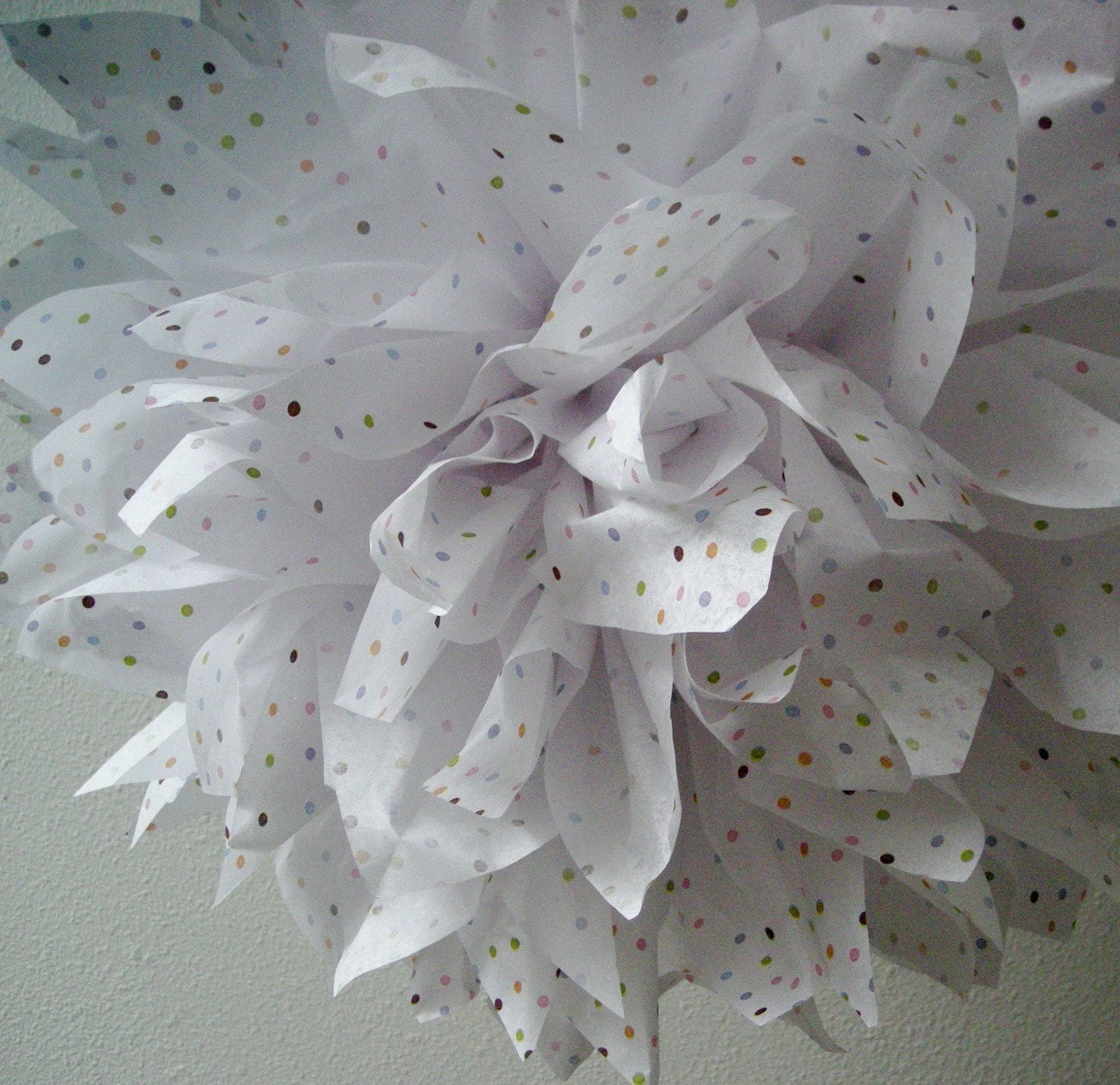 Color Sprinkle Polka Dot ... 1 tissue paper pom // diy // baby shower // wedding decorations // paper flowers // pomander // birthday party