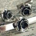Steampunk Rose Cufflinks & Rose Tie Clip Set of 3 Gothic Victorian Roses Silver Black Antiqued Metal Flowers Vintage Inspired