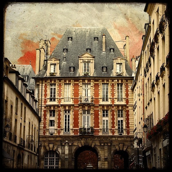 Place des Vosges - 8x8 Fine Art Print - From Paris With Love - Romantic City - parisian Collection - TFTeam - Architecture Photograph
