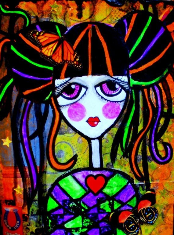 Ms. Spooky - An 8 x 10 Mixed Media Print