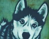 Custom Pet Portrait - Husky - Aspen - Square