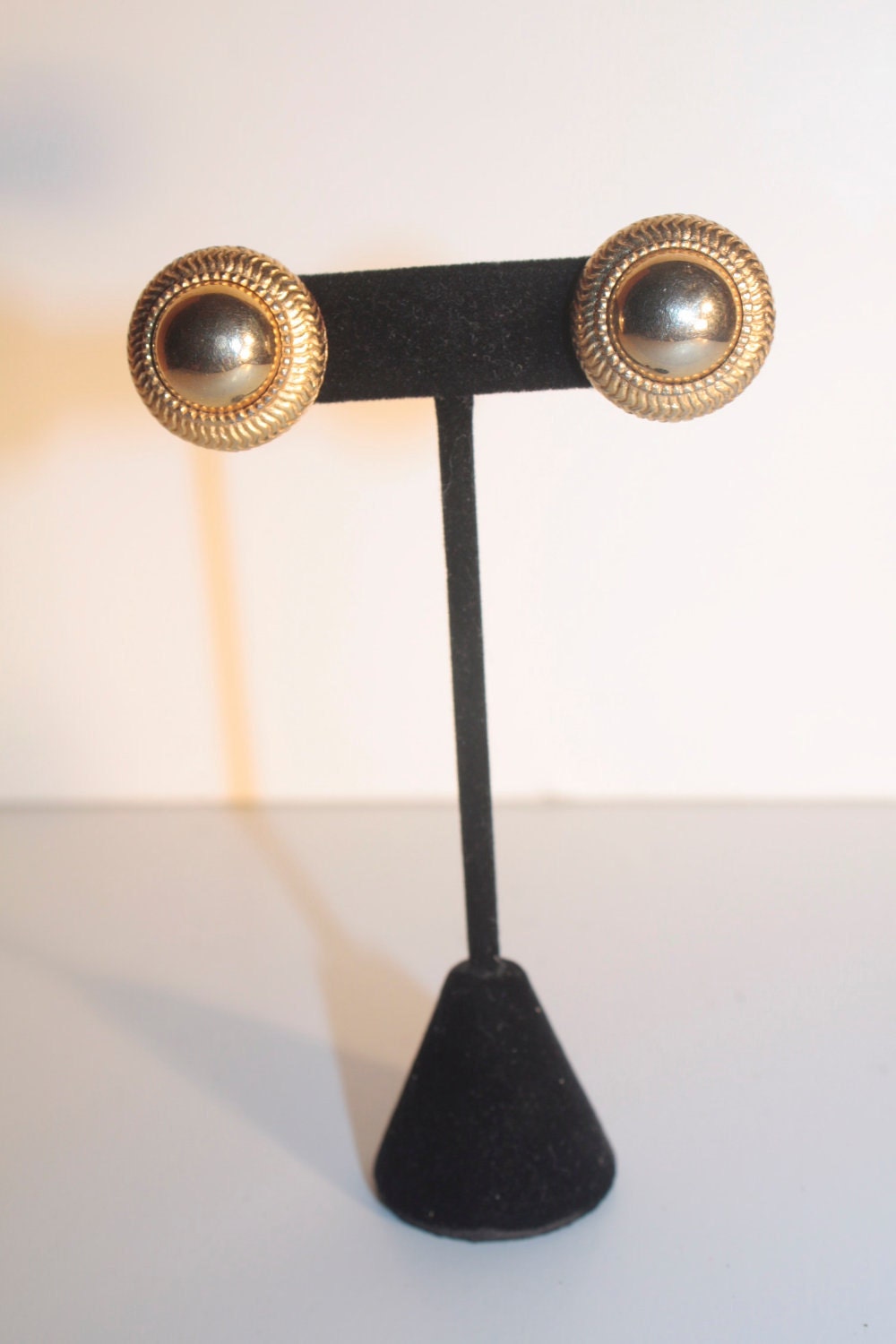 Vintage gold stud clip on earrings