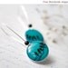 Bird Teal earrings - Birds on branch - Winter jewelry (E038)