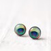 Peacock earings studs - Tiny stud earrings - Peacock wedding, bridesmaids earrings (E094)