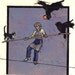 Balance and Distraction- Original Color Reductive Woodblock Print- Matted