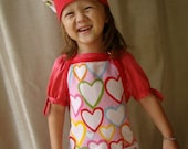Apron and Chef Hat in All About Hearts (Pink)