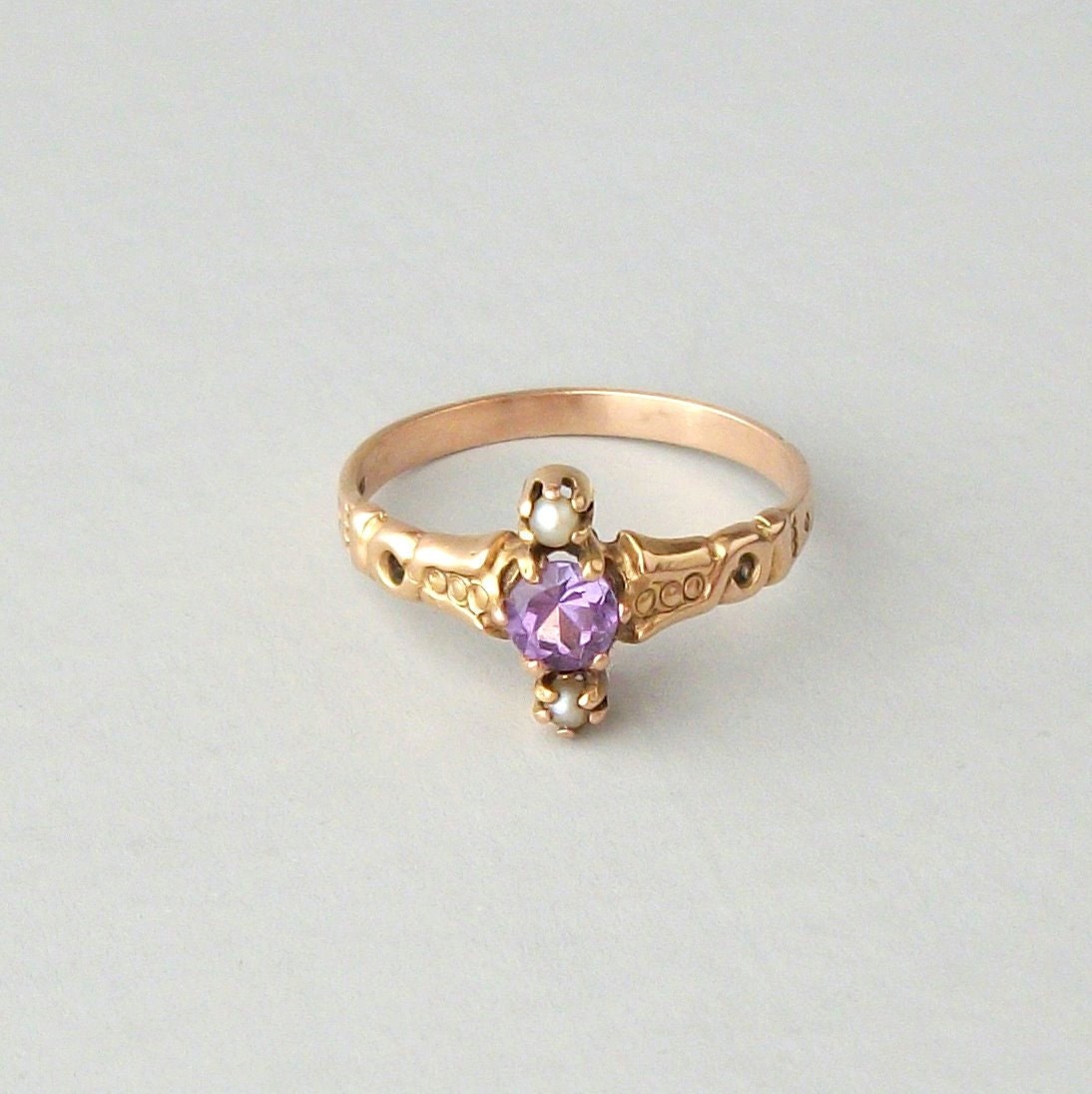 Pear Amethyst Ring