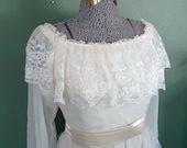 Vintage Wedding Dress - Lace & Sheer - Beautiful 1960's/70's era