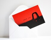 I Love you card vintage typewriter words blank greeting card red Typescale typography stationery