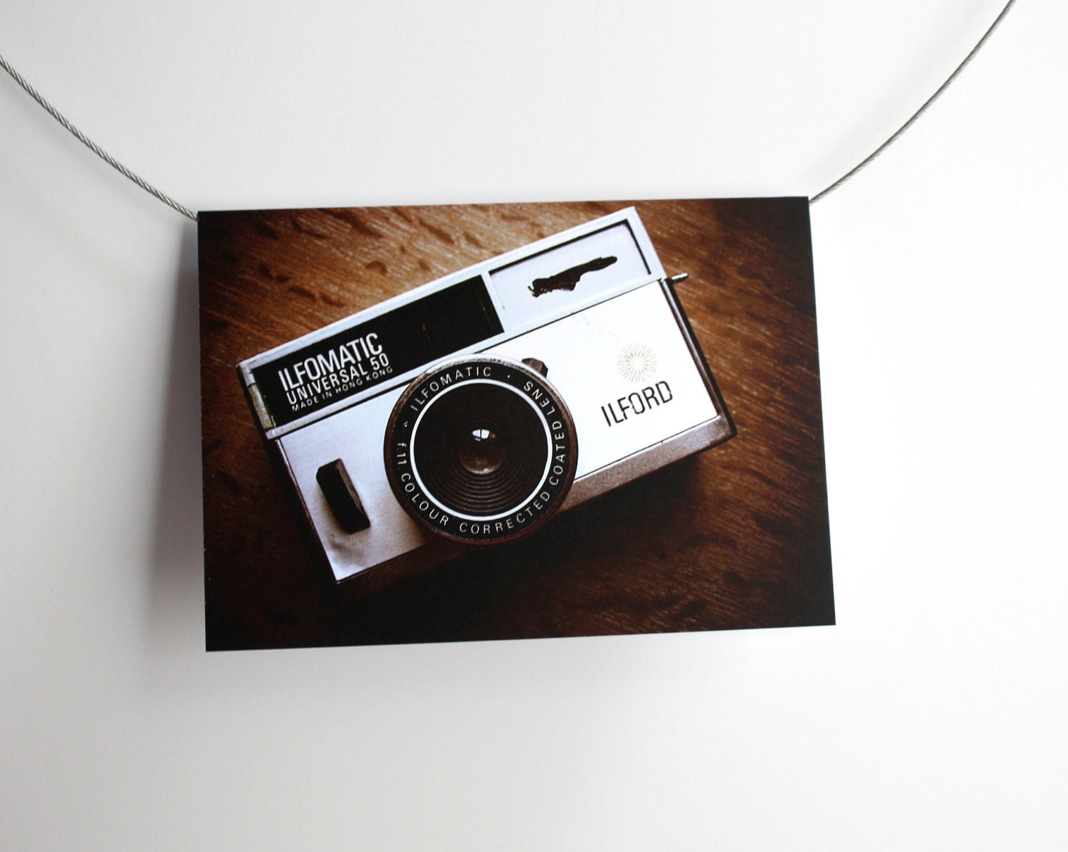 Vintage camera greeting card old 126 film camera Ilford Ilfomatic photograph blank card Typescale stationery
