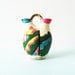 Bright Vintage Tribal Vase/Neon Tribal Aztec Pottery Vessel/Geometric Aztec Vase