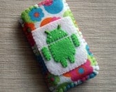Android Phone Case with Flower Power Pattern Colorful Felt LIMITED EDITION