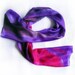 Scarf silk purple violet Hand painted silk scarf by Dimo- Purple flower on violet river-Abstract floral silk scarf-