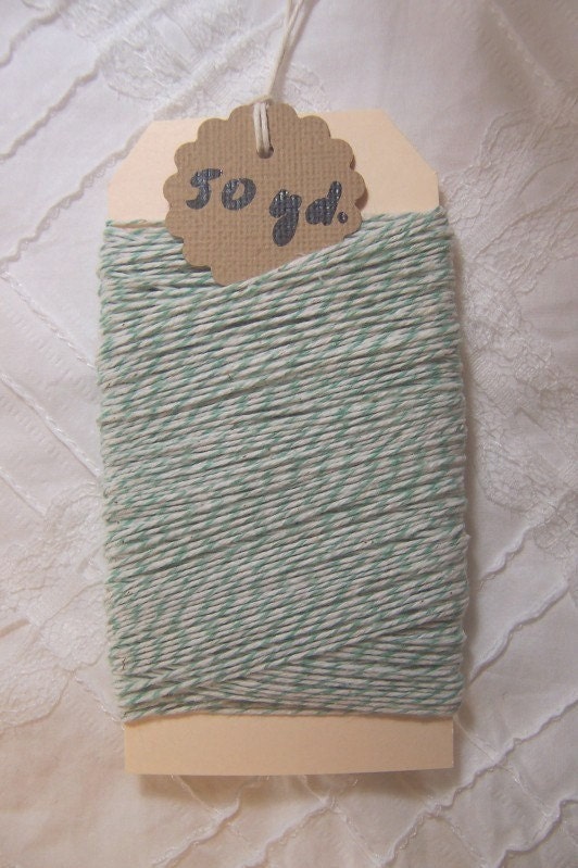baker's twine - mint lime green and white - 50 yards (150 feet)