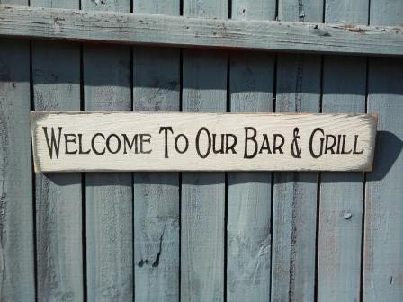 Bar and grill sign, outdoor patio,man cave, Fathers Day