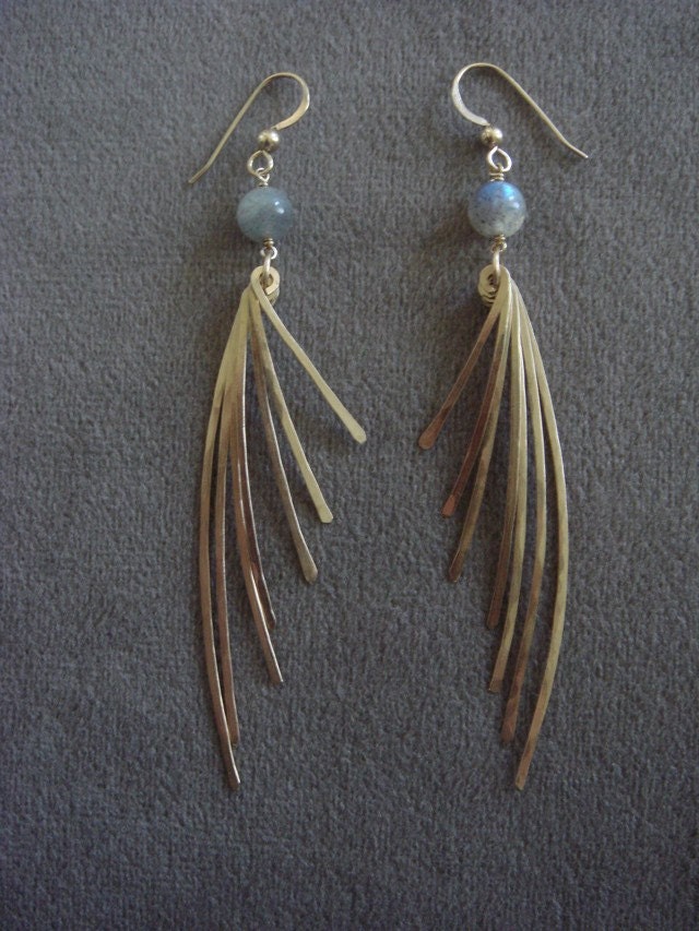 Flutter Earrings with Labradorite