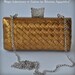 SALE Purse, Clutch Leather Italian Gold Lambskin, intrecciato, Luxury, VENETO 2 TianaCHE