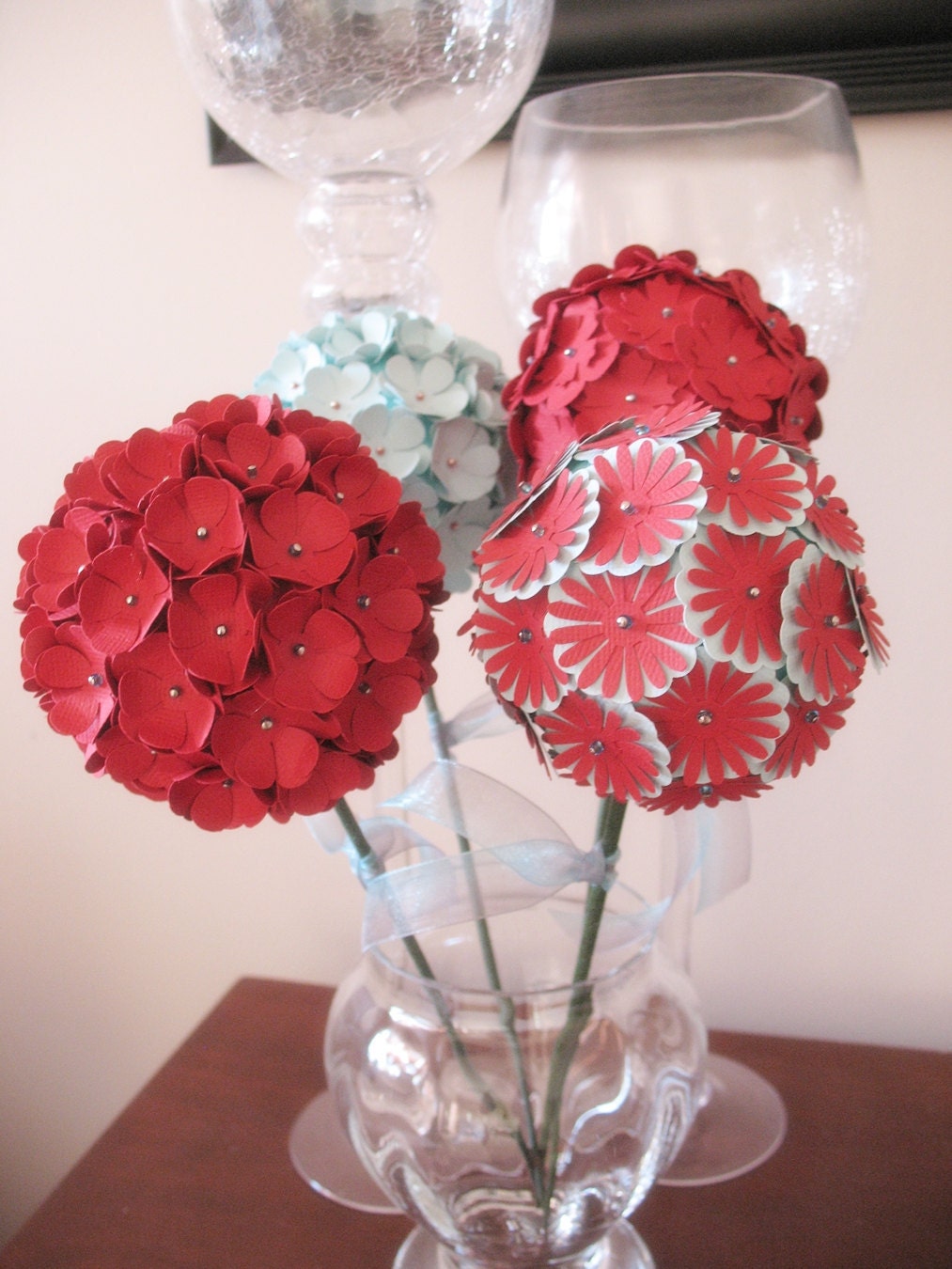 4 Globe Flowers Paper Flower Decoration Centerpiece Il_570xn