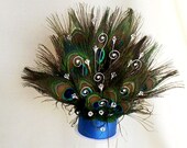 Wedding cake Topper Royal blue Peacock Cake Top AmoreBride Wedding Peacock feather reception event decorations Birthday anniversary cakes