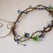 Rustic blue Flower Crown bridal Woodland fairy hair accessory music Festival headwreath vine twine Bridal Hairpiece wedding accessory