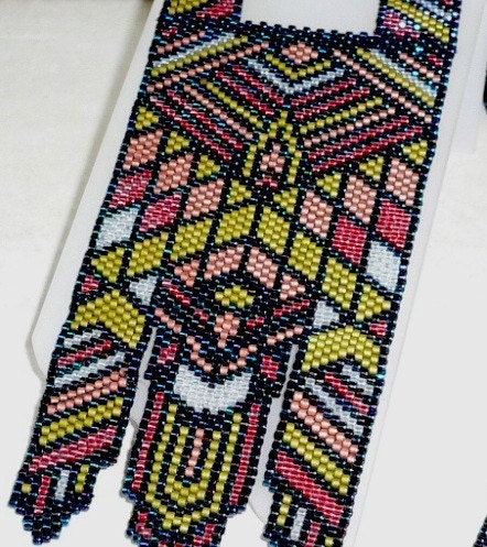 Deco diamonds beadwork necklace
