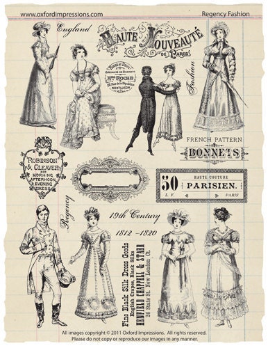 Regency Fashion Rubber Stamp Collection