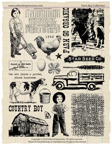 Farm Boy Rubber Stamp Collection