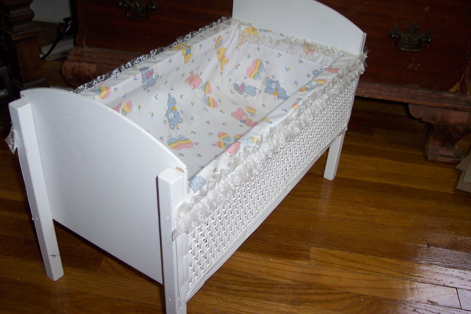 wicker doll bed