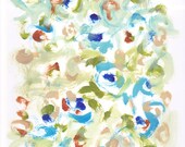 Original abstract painting on 9x12 paper - Fresh Impressions 1