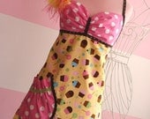 Women's Cupcake Apron - Full Designer Cupcake Apron - Cute Cupcake Apron