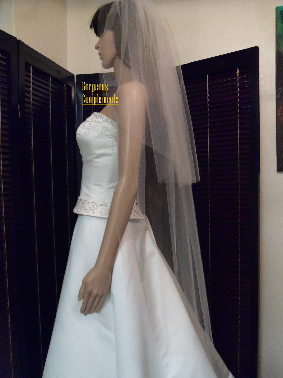 Fingertip Double Bridal Sheer Veil Cut Clean Edge Choose Color