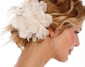 042 - JAMIE- Silk Chiffon Wild Garden Rose, flower, bridal, hair, fascinator, headpiece, clip