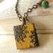 Mustard Yellow Shabby Chic Scrabble Tile Pendant Necklace - The Grand Hall