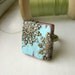 Cottage Chic Cockatoo Adjustable Scrabble Tile Ring - The Majestic