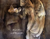 Angel Art Photography, Child Nursery Decor, Angel Girl With Dove, Whimsical Angel Girl Nursery Photos, Inspirational Angel Art Print 8" x 8" - KathyFornal