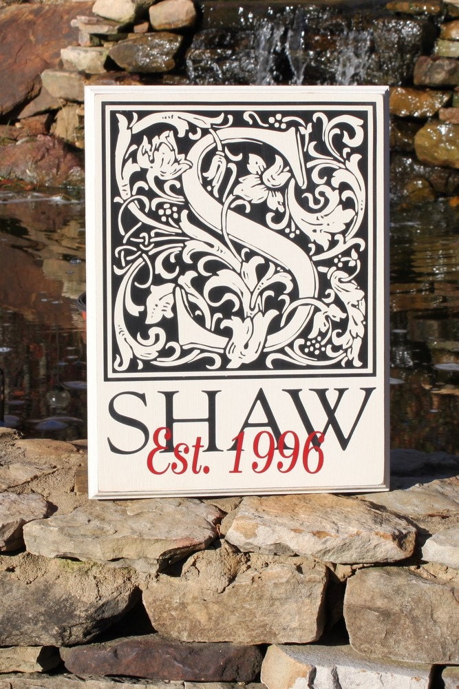 Custom Family Initial Plaque - perfect for WEDDINGS, SHOWERS or ANNIVERSARIES