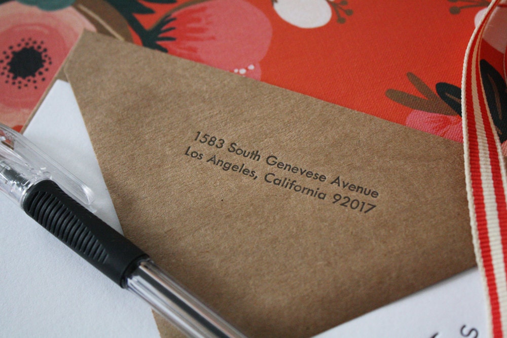 Personalized Letterpress Notecards with Printed Envelopes - One Flourish : Set of 25