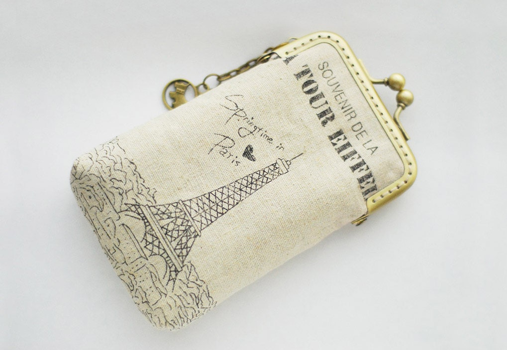 iPhone sleeve iPhone Case gadget case - Springtime in Paris/ Tower Eiffel  ( iPhone 5, Samsung Galaxy S4 Size available)