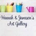 Childrens Art Gallery WAll Decal with Personalized Names - Kids Children Playroom Art Display 10H X 32W QT0195