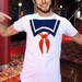 67% Clearance Sale - Marshmallow mens tshirt tee shirt mensmall SAILOR stay emo collar funny blue proton ghost man red bow tie gift NEW