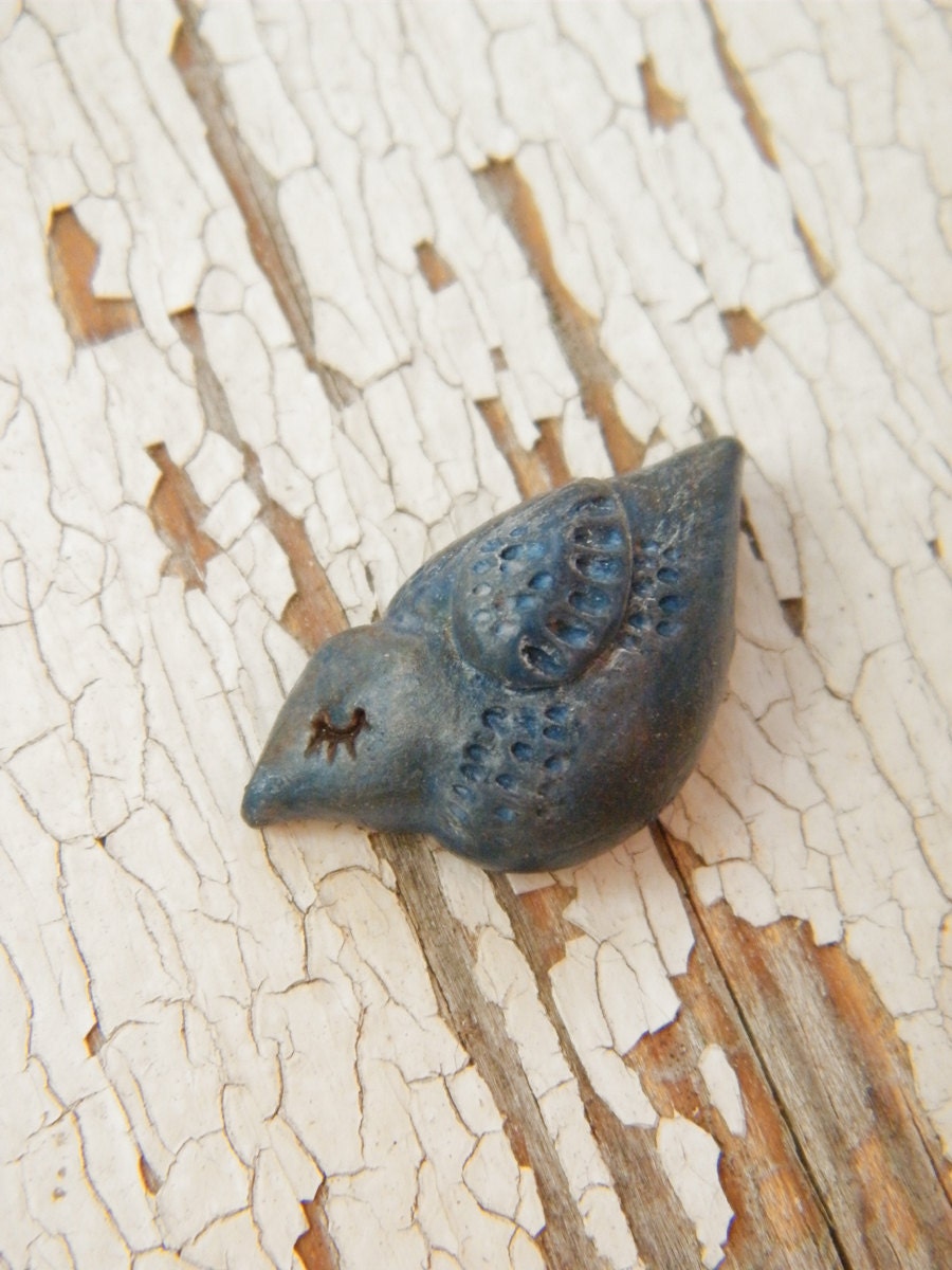 Little Bluebird bead - Sleepy Woodland Critters (ready  to ship)