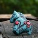 Little Turquoise Pony bead with coral inlay - spotted pattern (ready to ship)