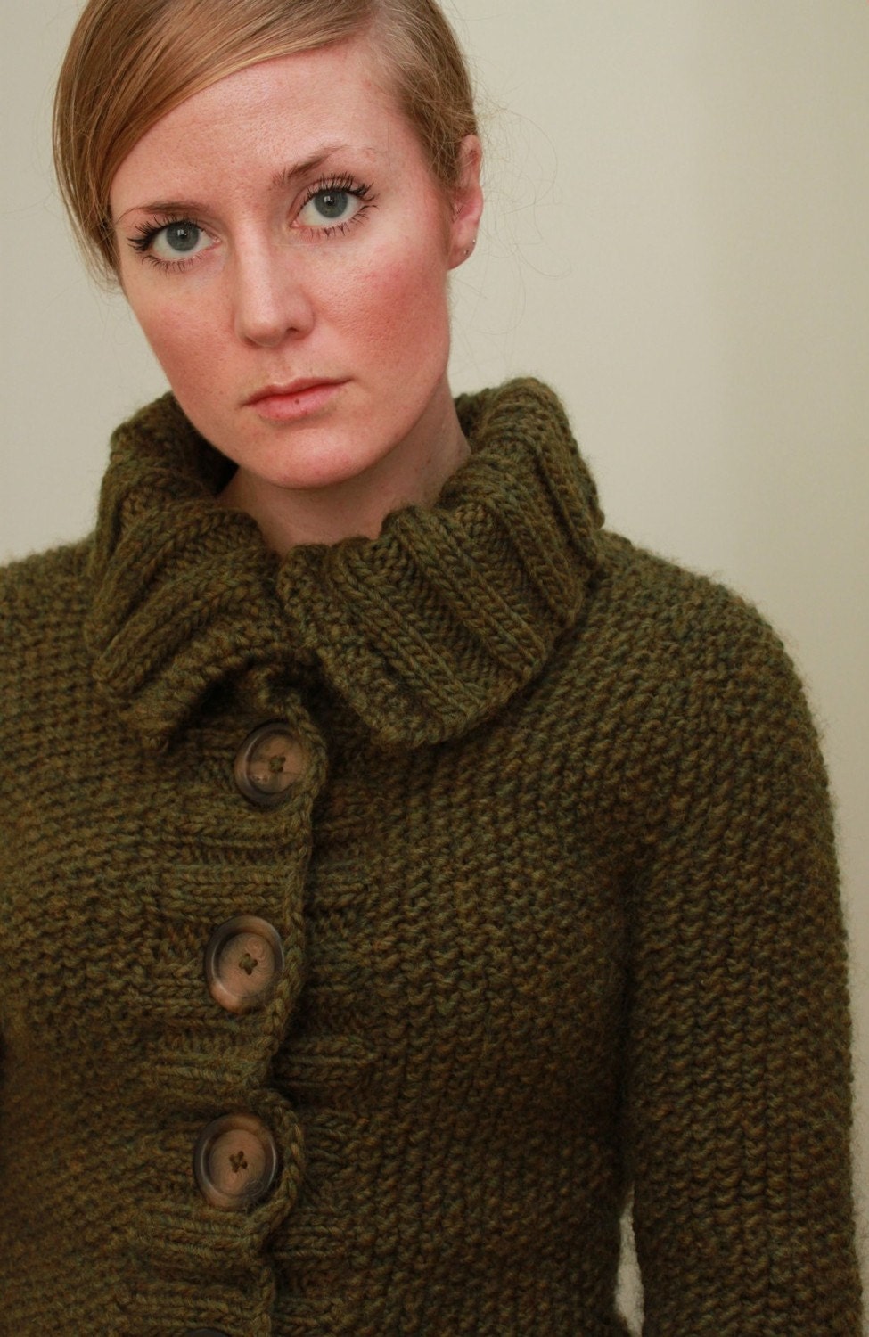 SEDUM // cardigan top down seed stitch sweater knitting pattern PDF