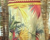 South of the Border Retro Tropical A-line skirt, in true vintage barkcloth