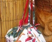 Tiny Bubble 40s Retro Barkcloth purse in Chinese print