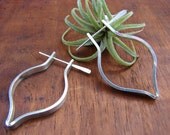 Mod Tribal Silver Drop Earrings - Large